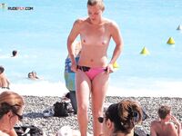 First time nude on the beach, love it! Love the guys looking at me.