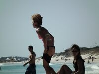 My french wife like to dance on the strand. This evening she was a little bit drunk !!. 3