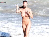 Calm Seawater Nudist Beach Walk with Dripping Wet Hair