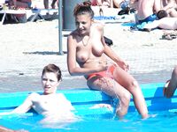 Nothing like drinks, music, a beach, a dance floor and flashing lights to loosen inhibitions!.