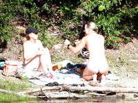 Cynthia loves to get early each morning and do he beach workout nude. 2