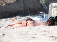 Open Sky Nude Beach Stroll with a Distant Seagull
