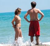topless beach moment in sunshine