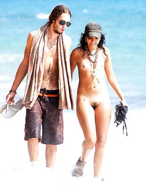 Ocean Waves and an Easy Stroll for a Nude Couple