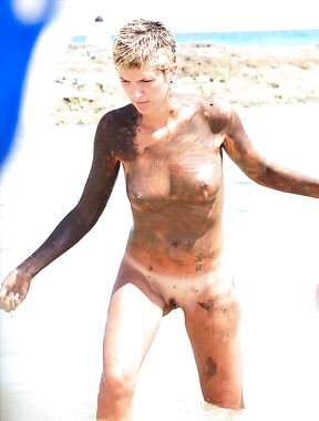 The soft light of the golden hour enhancing the natural glow of a bare body.